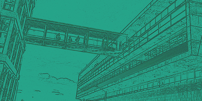 puente entre edificio Lleras y Mario Laserna