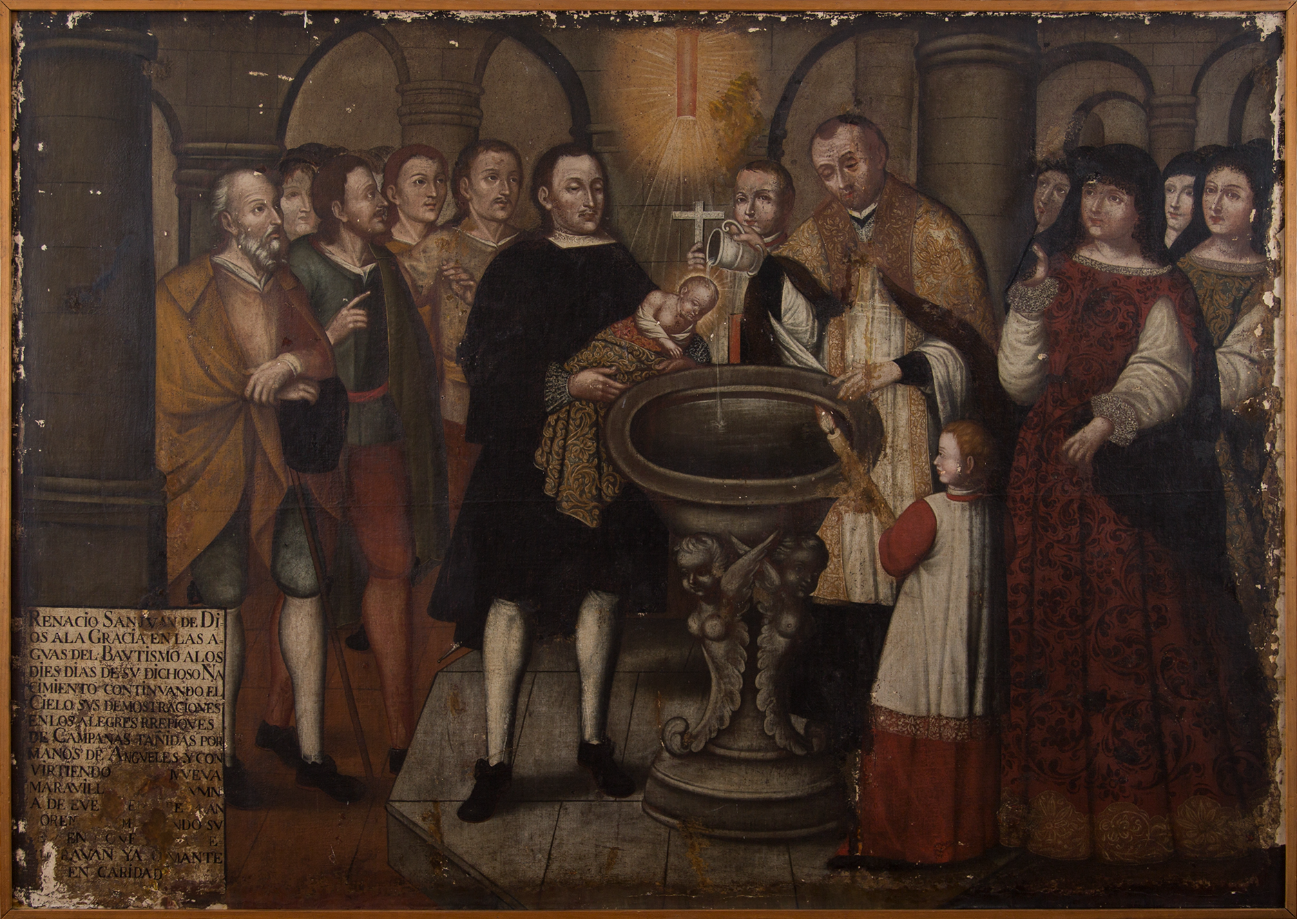 Bautismo de San Juan de Dios, atribuido a Joaquín Gutiérrez, ca. 1750, óleo sobre tela
