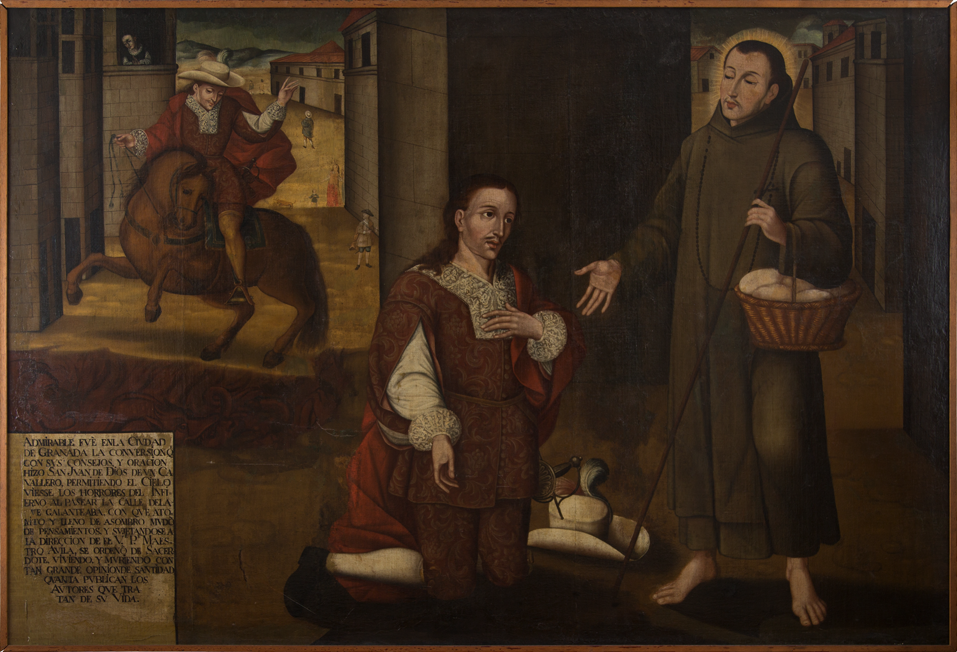 Conversión de un caballero, atribuido a Joaquín Gutiérrez, ca. 1750, óleo sobre tela