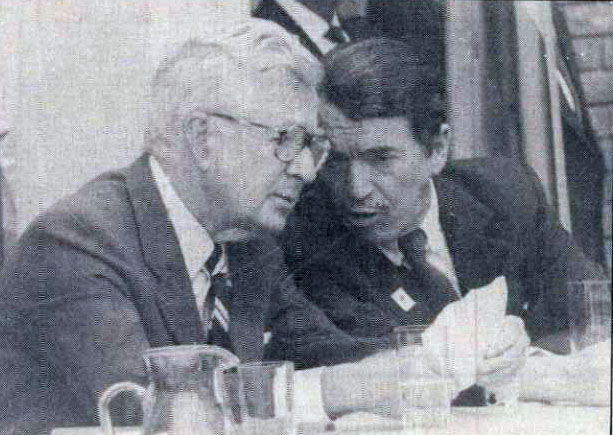 Mario Laserna con el presidente Virgilio Barco