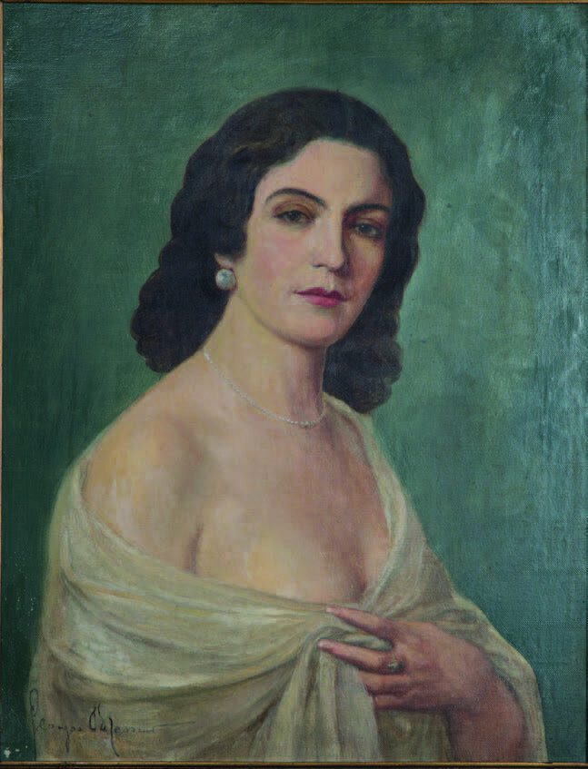 Isabel Pinzón Castilla (tía de Mario Laserna. Estudió becada en la Universidad de Columbia, Nueva York. Cantante, pianista, escritora con seudónimo “Isabel de Monserrate”. Donó a la Universidad de los Andes una casa, dinero para una beca, un cuadro y un busto con su imagen). Foto: Colección Particular.