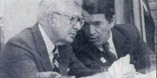 Mario Laserna con el presidente Virgilio Barco