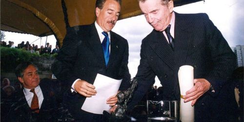 Mario Laserna con el presidente Pastrana Arango